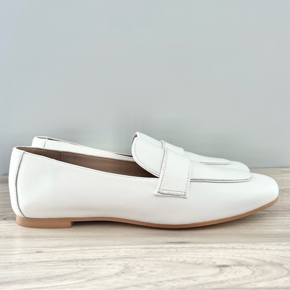Stuart Weitzman Payson Leather Loafers | White | Size 5 - Picture 6 of 11
